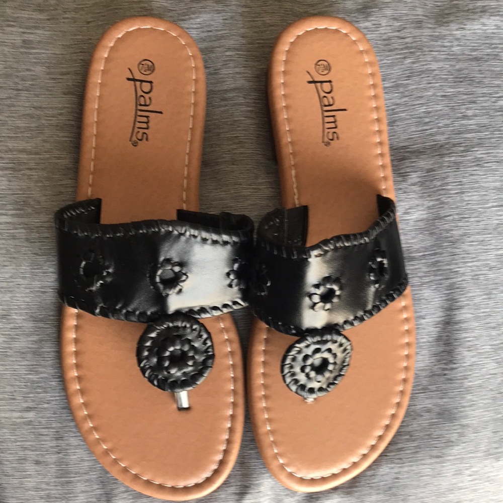 Palms: Black Sandals